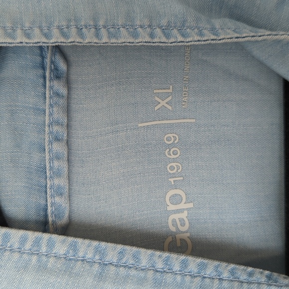 GAP Light Blue Tencel Denim Relaxed Utility Jacket XL - Picture 10 of 12